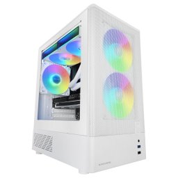 Mars Gaming Mc-onyx Caja Gaming Microatx Mesh Metálico 3x Ventiladores Argb Doble Cámara Blanco