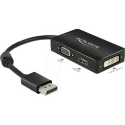 DELOCK 62656 - Adaptador DisplayPort, conector macho DP a VGA / HDMI / DVI
