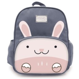 Mochila Grande Gris/Conejito 30x25x12 cm de Moovo