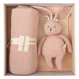 Caja Regalo Manta Tricot + Peluche Regalo Rosa Bimbidreams