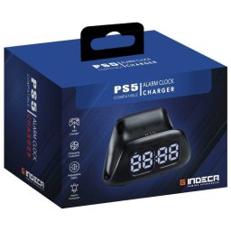 Indeca Base de Carga con Reloj Despertador RGB para PS5 DualSense y DualSense Edge