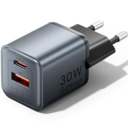 Cargador de pared Vention FEWH0-EU GaN 30W USB-C y USB-A carga rápida