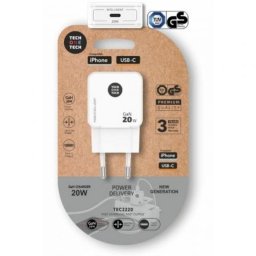 Cargador de Pared Tech One Tech GaN TEC2230 20W PD USB-C Blanco
