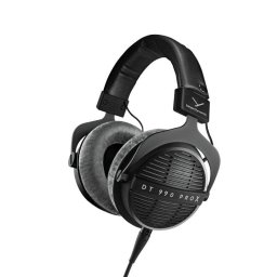 Auriculares Beyerdynamic DT 990 Pro X con cable conexión Jack, uso estudio y música, sistema abierto, color gris y negro