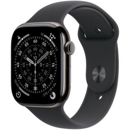 Apple Watch Series 11 GPS + Cellular 46mm Caja de Titanio Pizarra con Correa Deportiva Negra S/M