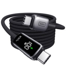 Cable USB-C INIU Leopard con Pantalla Digital 2 m 100W Negro