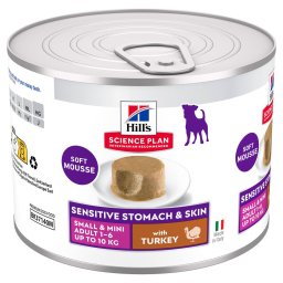 Hill's Science Plan Sensitive Stomach & Skin Small & Mini Mousse - Pack % - Pavo (24 x 200 g)