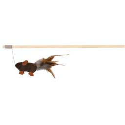 Caña Trixie ratón con plumas juguete para gatos - 1 unidad