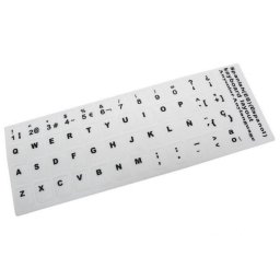 Etiquetas Adhesivas Blancas para Convertir Teclado en Idioma Castellano