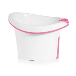 Bañera cubo para bebé blanco/rosa