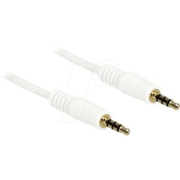 DELOCK 83441 - Cable de audio, conector jack de 4 pines de 3,5 mm, iPhone, 2 m
