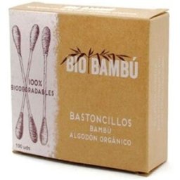 Biobambu Biobambú Bastoncillos de Bambú y Algodón Ecológico 100 uds
