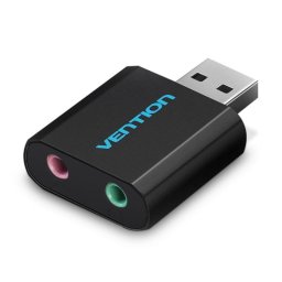 Tarjeta de Sonido Vention VAB-S17-B USB 2.1 canales 16 bit reducción de ruido negra
