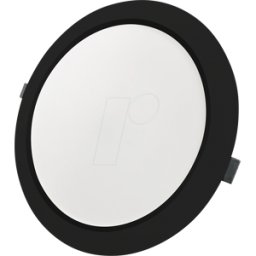 LUXULA LX300153 - Foco empotrable LED redondo negro, 24 W, IP44, 2400 lm, CCT