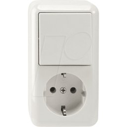 MERTEN EL ME 34958719 - Toma de corriente/interruptor, contacto inversor, 1 polo, blanco