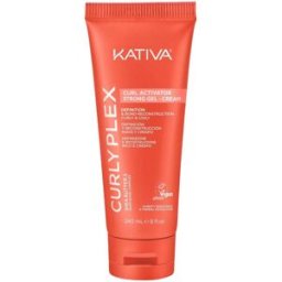 Kativa Curly Plex Gel-crema activador de rizos fuerte Definición y reconstrucción de la unión 240mL