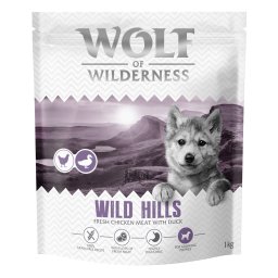 Wolf of Wilderness Junior «Wild Hills» pato, sin cereales - Pack % - 4 x 1 kg - Receta nueva