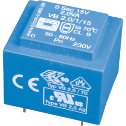 BLOCK TRANSFORMATOREN EE 20/10 206 - Transformador impreso, 0,5 va, 2x 6 V, 2x 42 mA, RM 15 mm