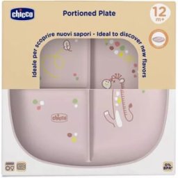 Chicco Plato porcionado Rosa 12m+