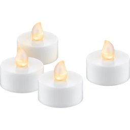 GOOBAY 77752 - Tealights LED blanco con temporizador, conjunto de 4, blanco c&a