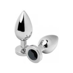 Metal Hard Anal Plug Diamond Negro Small 5,71cm 1ud