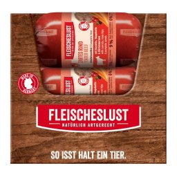Fleischeslust Classic 15 x 200 g comida húmeda para perros - Vacuno con escaramujo, zanahoria y semillas de calabaza