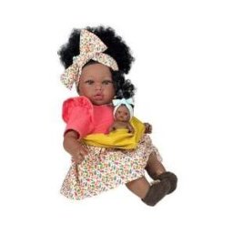 MUÑECA ADDIS CON BEBE CORAL
