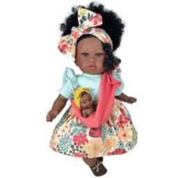 MUÑECA ADDIS CON BEBE TURQUOISE
