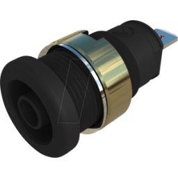 HIRSCHMANN TEST & MEASUREMENT SEB 2610 F4,8 SW - Conector hembra de montaje en panel, 4 mm, Faston, negro, proteg