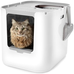 Arenero cubierto Modkat XL para gatos - Blanco