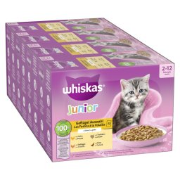 Whiskas Junior 48 x 85 g en bolsitas - Selección de aves en gelatina - 48 x 85 g