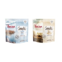 Purizon snacks 2 x 40 g - Pack de prueba mixto - Pollo y pescado / Pescado y vacuno