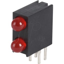 EVERLIGHT EVL A694B/2SUR - Componente LED, rojo, 3 mm, 20 mcd, 60°