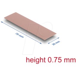 DELOCK 18479 - Placa de conducción de calor, 3,0 W/mk, 70 x 20 x 0,75 mm, sin s