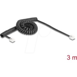 DELOCK 90224 - Cable telefónico / espiral, clavija / clavija RJ11, 3 m