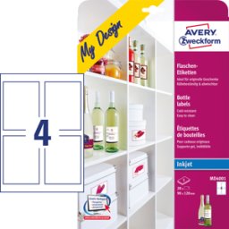 AVERY ZWECKFORM AVZ MD4001 - Etiquetas para botellas, 90 x 120 mm, 20 etiquetas