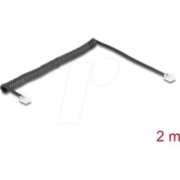 DELOCK 90202 - Cable telefónico / espiral, clavija / clavija RJ11, 2 m