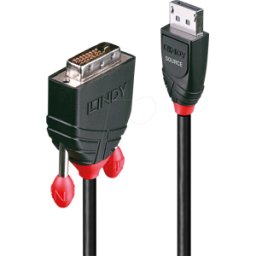 LINDY 41492 - DP a DVI Single Link, 1200p, negro, 3,0 m