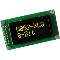 DISPLAY VISIONS EA W082-XLG - Display OLED, 2x8, 58x32mm, amarillo