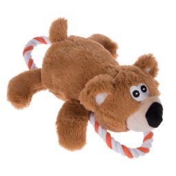 Oso de peluche con cuerda para perros - Longitud: 27 cm