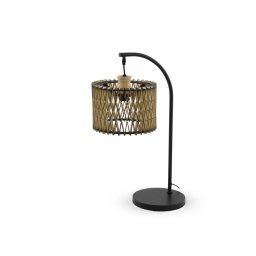 Lampara Sobre Mesa Actual Tulipa Madera Base Metal Aldat