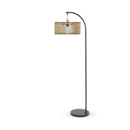 Lampara Pie Salon Actual Tulipa Madera Base Metal Aldat