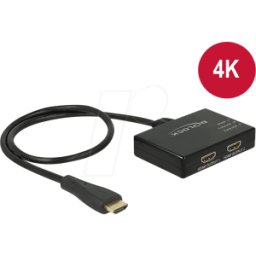DELOCK 87700 - Conector macho HDMI Splitter > 2 conectores HDMI hembra 4K