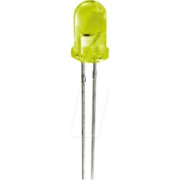 SLOAN L5-Y91H - LED de 5 mm con cable, amarillo, 9300 mcd, 6°.