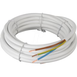 FREI H05VV F315W 5M - Tubo flexible H05VV-F, 3 x 1,5 mm, 5 m, blanco