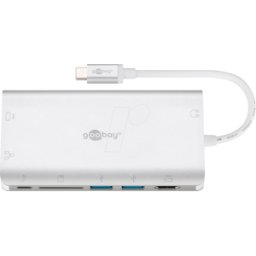GOOBAY 49850 - Adaptador multipuerto USB-C, VGA, HDMI, Ethernet, plata