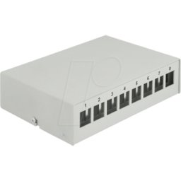DELOCK 43412 - Keystone Patch Panel de 8 puertos gris