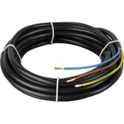 FREI H05VV F310S 5M - Tubo flexible H05VV-F, 3 x 1,0 mm, 5 m, negro