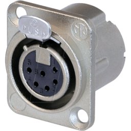 NEUTRIK NC6FD-LX - Conector hembra del chasis XLR, 6 pines, niquelado