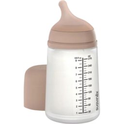Suavinéx Biberón Zero Zero anticólico con tetina de silicona 270mL Medium M: Medium Flow